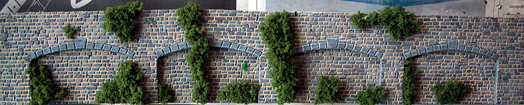 Den færdige stenmur med lidt krat og gevækster