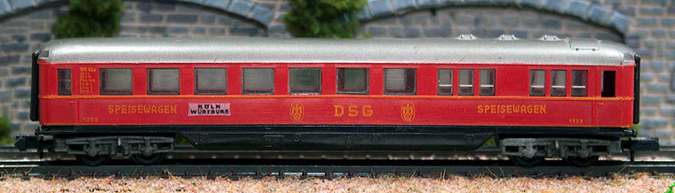 DSG spisevogn model WRüge fra det tyske sove-, og spisevognsselskab fra Arnold